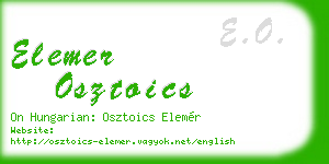 elemer osztoics business card