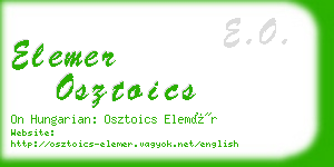 elemer osztoics business card